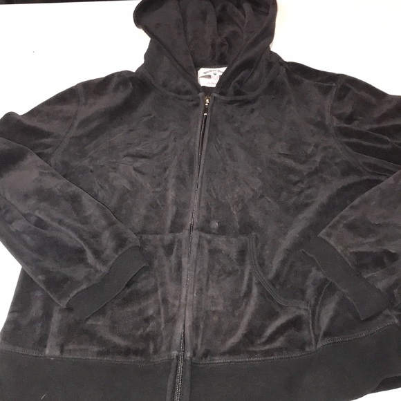 Broken heart athletica BLACK velour hoodie - Picture 1 of 3